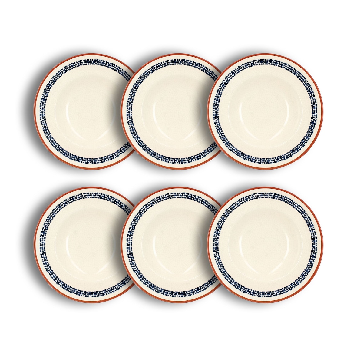 Novastyl - Lot 6 assiettes à pÂtes amatxi 28cm en faience blanc