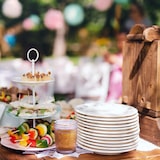 thumbnail of Relaxdays Trinkgläser, 4er Set, 300 ml Volumen, Vintage Gläser mit Goldrand, für Wasser, Saft und Limo, transparent