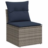 thumbnail of vidaXL 13-tlg. Garten-Sofagarnitur mit Kissen Grau Poly Rattan