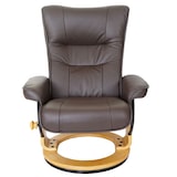 thumbnail of MCA Sillón relax Montreal, taburete sillón TV, cuero genuino 130kg cargable ~ marrón, marrón natural