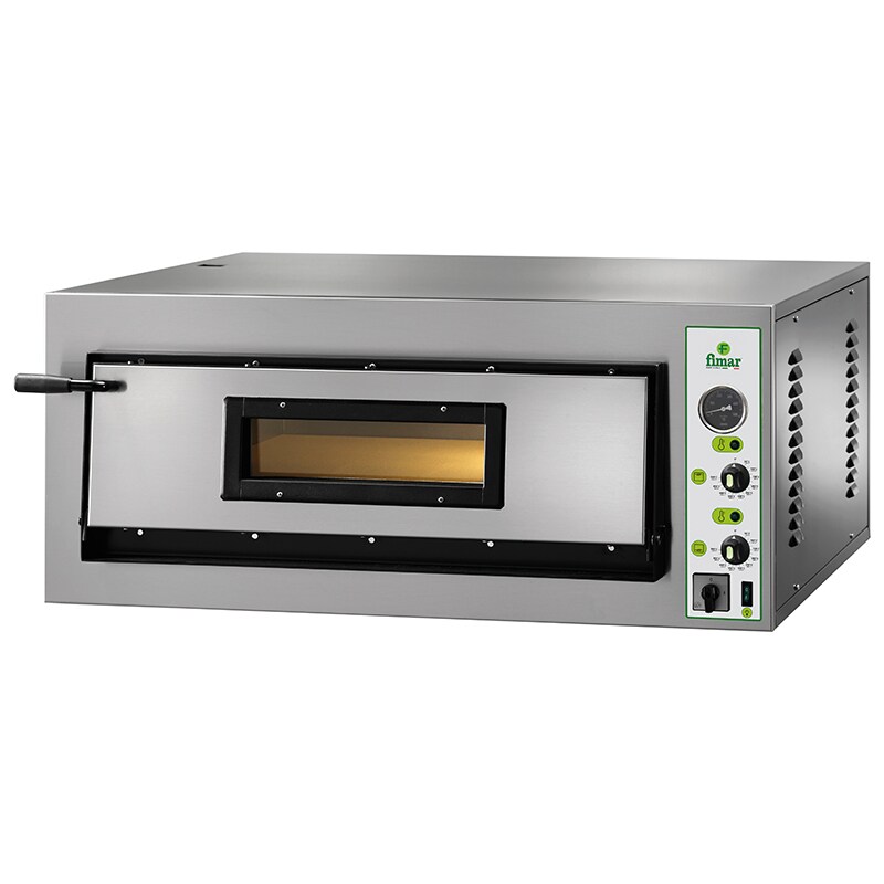 Forno pizza elettrico per 4 Pizze da 35 cm, 1 camera cottura mm.720x720x140 in refrattario,  temp.da +50° a +450 °C, V.400/3, V.400/3 - mod.FML4/T