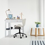 thumbnail of Relaxdays Eckschreibtisch, Ablage & Schublade, platzsparend, Büro, Arbeitszimmer, Landhausstil, HBT: 76x107x72 cm, weiß