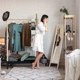 thumbnail of Relaxdays Hängeregal Stoff, Hängeaufbewahrung, 6 Fächer, 2 Schübe, für Kleiderschrank, HBT: ca. 82x14,5x30 cm, beige