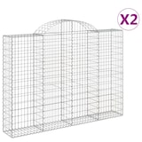 thumbnail of vidaXL Gabionen mit Hochbogen 2 Stk. 200x30x140/160cm Verzinktes Eisen