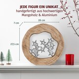 thumbnail of Dekofigur Sternenhimmel aus Mangoholz und Aluminium 27,5 cm Holzfigur mit Sternen im modernen Design Handarbeit Unikat für Kommode oder Fensterbank