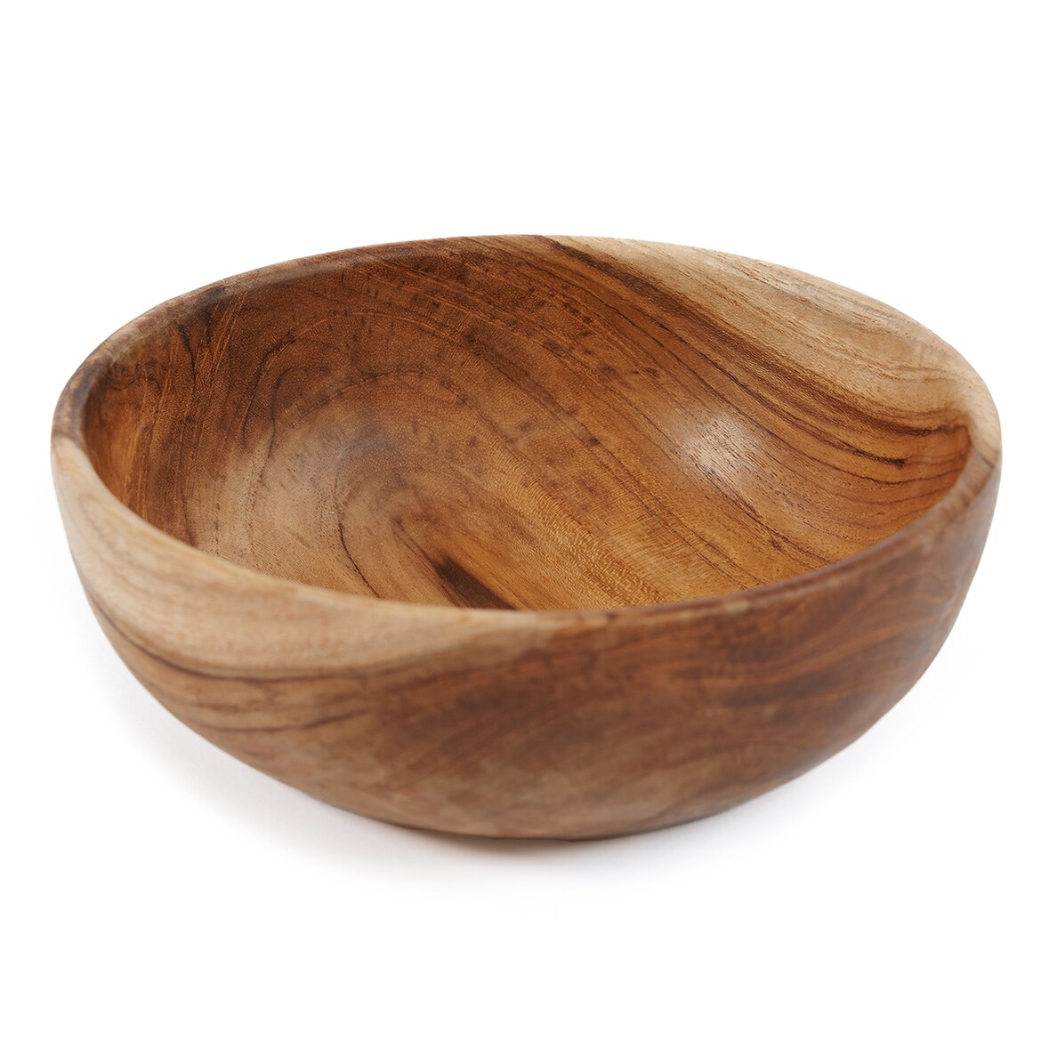 Bazar Bizar Kom van teakhout 16x16x5 cm naturel - Set van 6