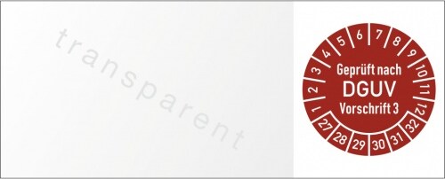 Dreifke® Kabelprüfplakette Geprüft...DGUV Vorschr. 3, 2027-2032, Folie, 50x20mm,10Stück/Bogen