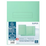 thumbnail of EXACOMPTA Paquet de 50 chemises pré-imprimés 2 rabats SUPER 250 en carte 210 grammes coloris Vert
