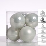 thumbnail of Christbaumkugeln Weihnachtskugeln Glas 8cm glänzend matt weiß 6 Stück