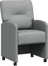 thumbnail of vidaXL Esszimmerstühle mit Rollen 2 pcs Hellgrau 57 x 67 x 95 cm Stoff