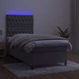 thumbnail of vidaXL Boxspringbett mit Matratze & LED Hellgrau 80x200 cm Samt
