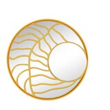 thumbnail of COSTWAY φ80 cm Dekorativer Wandspiegel mit goldenem Rahmen, asymmetrischer Spiegel, groß, Wanddekoration rund