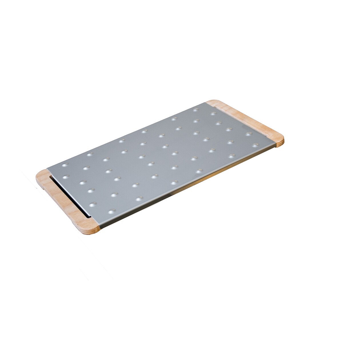 Stil Casa, set de 6 planches à pizza et focaccia, support en bois, plaque en acier inoxydable, 38,5x22,5 cm - intérieur 33,5x22,5 cm.
