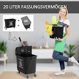thumbnail of Putzwagen Mopp Eimer 60x27x71 cm 20 Liter mit Presse 2 Kammern mit 4 Rädern Griff robuste Reinigungslösung Schwarz aus Kunststoff