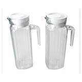 thumbnail of 2er Set LIMA Kühlschrankkrug mit Deckel weiß 0,95L Henkel Glas-Karaffe Kanne
