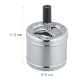 thumbnail of Relaxdays Aschenbecher mit Drehdeckel, Metall, draußen & drinnen, HxD: 11,5 x 8 cm, windfest, Drehaschenbecher, silber