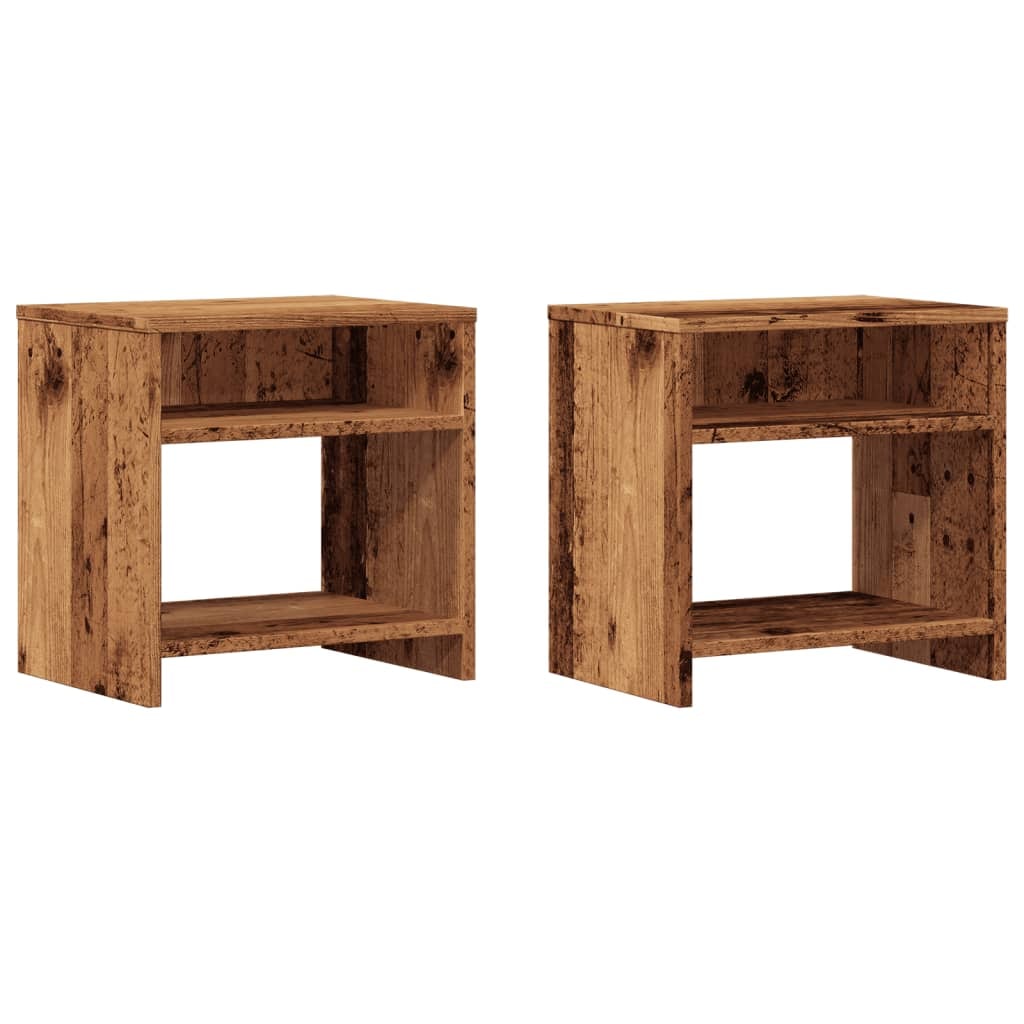Tables de chevet 2 pcs vieux bois 40x30x40 cm bois d'ingénierie – Modèle Folie