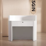 thumbnail of Empfangstheke, kleine Bartheke, ideal für Schönheitsstudio, Arbeitsräume und Rezeption, Weiß 100×60×100cm【XSTW B100】