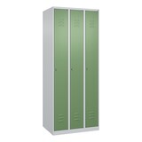 thumbnail of C+P Spind Classic PLUS, 3 Abteile, HxBxT 185x75x50cm, Zylinderschloss, Hellgrau/Resedagrün von PROREGAL