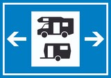 thumbnail of Wohnmobil- und Wohnwagenplatz links rechts Symbol Schild A6 (105x148mm)
