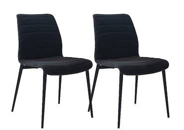 METRO PROFESSIONAL Gepolsteter Restaurantstuhl Cadiz 2er Set, Stahl/Kunstleder, schwarz