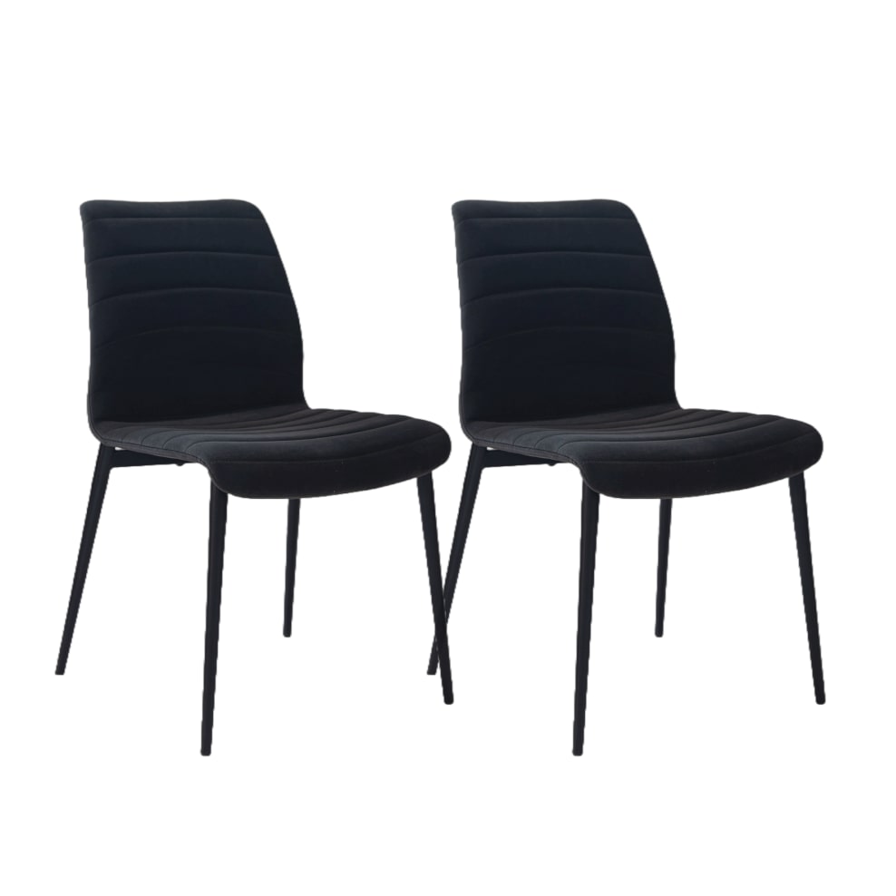 METRO PROFESSIONAL Gepolsteter Restaurantstuhl Cadiz 2er Set, Stahl/Kunstleder, schwarz