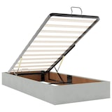 thumbnail of vidaXL Ottoman-Bett mit Matratzen & LEDs Hellgrau 80x200 cm Samt
