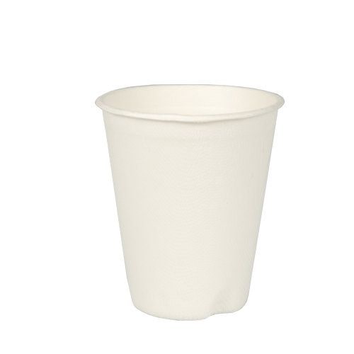 640 Trinkbecher, Zuckerrohr `pure` 0,2 l Ø 8 cm · 9,1 cm weiss für Heißgetränke