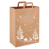 thumbnail of 250x Papiertragetaschen aus Kraftpapier 220+100x280mm mit Wintermotiv braun