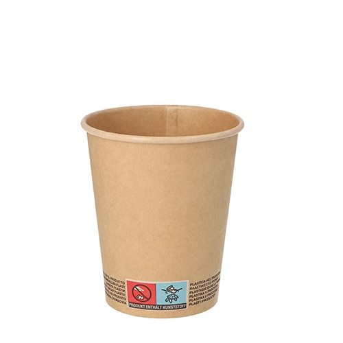 PAPSTAR 50 Trinkbecher, Pappe 0,2 l Ø 8 cm · 9,2 cm braun