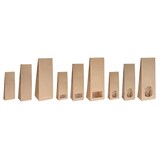 thumbnail of 10x Blockbodenbeutel mit Sichtfenster - 100g - Größe 7 x 4 x 20,5 cm - Papiertüten Bodenbeutel Geschenktüte Papierbeutel Tütchen (100g – mit Fenster)