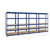 thumbnail of PROREGAL 4x Schwerlastregal Tiger | HxBxT 180x90x60 cm | Fachlast 265kg | Blau | Stecksystem Lagerregal Regalsystem 4 Stk.