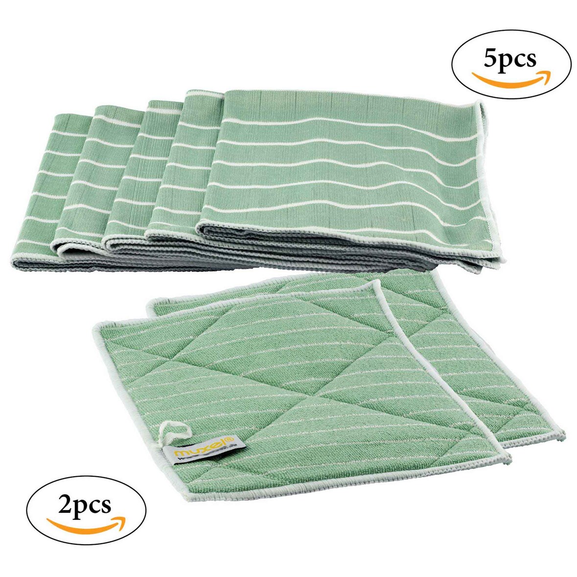 Bambustücher antibakterielle Putztücher zum Reinigen + Polieren Muxel 7er Set