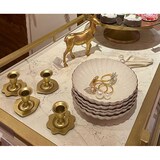 thumbnail of Frühstücksteller Porzellan 26,6cm - Teller mit Relief & Goldrand Geschirr Speiseteller Kuchenteller Dessertteller Essteller Frühstück Weiß Gold