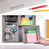 thumbnail of Relaxdays Schubladen Organizer Filz, 4-tlg. Ordnungssystem Schreibtisch, 3 Größen, Schubladeneinsatz, Filzkörbe, grau