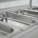 thumbnail of Vetrina Frigo Sushi - Refrigerata - da Banco - Vetri Curvi - Motore Incorporato - Bianca - 4 GN 1/3 - 117x42x26,5h cm