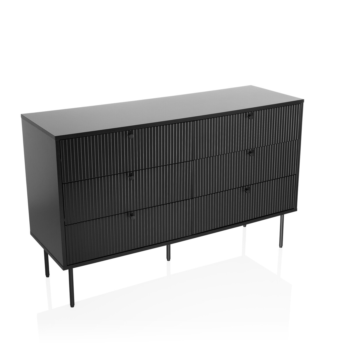 Dressoir KARBY S 120x40x75 cm 6 laden zwart hjh LIVING