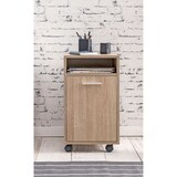 thumbnail of Rollcontainer `Ossola`: 2 Türfächer, Ablagefach, Rollen mit Bremsen, Melaminharz-Beschichtung, einfacher Aufbau. Beige, 33x38x60 cm | Kadima Design