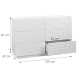 thumbnail of Kommode HWC-M52, Schrank Sideboard, 3D-Design Schubladen Push-to-open, 81x120x42cm Hochglanz weiß