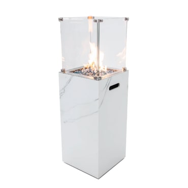 Aquecedor a Gás Premium de Exterior Yukon Efeito Mármore Branco 11,7Kw