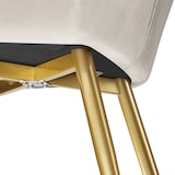 thumbnail of tectake Chaise Rembourrée aspect velours Dossier ergonomique crème/or - 404623