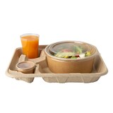 thumbnail of PAPSTAR 100 Tragetabletts, Pappe "To Go" 4,7 cm x 26,6 cm x 33 cm für 2 Becher + Mahlzeit