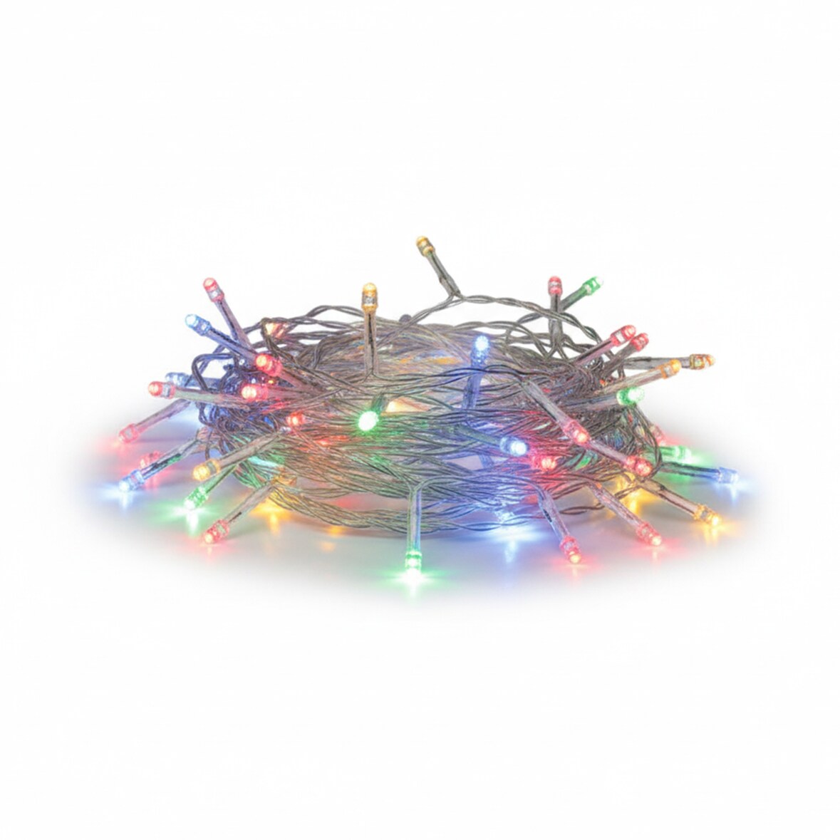 WellHome - Guirnalda con 80 Luces LED Multicolor con Temporizador y cable transparente
