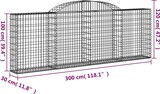 thumbnail of vidaXL Gabionen mit Hochbogen 6 Stk. 300x30x100/120cm Verzinktes Eisen