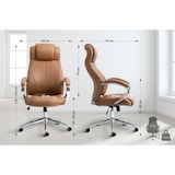 thumbnail of Silla de oficina Salford de cuero auténtico Marrón claro