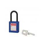 thumbnail of Cadenas de consignation LOTO Lockout Tagout 40 mm anse nylon Ø 6 x 38 mm bleu
