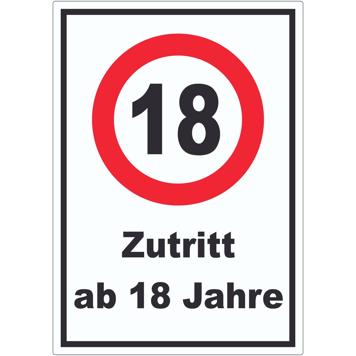Zutritt ab 18 Jahre Aufkleber A1 (594x841mm)