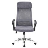 thumbnail of SalesFever Bürostuhl mit Armlehnen | Bezug Leinen-Stoff | Gestell Chrom | Mesh - Design | höhenverstellbar | B 62 x T 60 x H 118 - 128 cm | grau