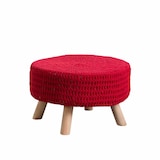 thumbnail of Pufe redondo vermelho Baris 49x30cm Thinia Home