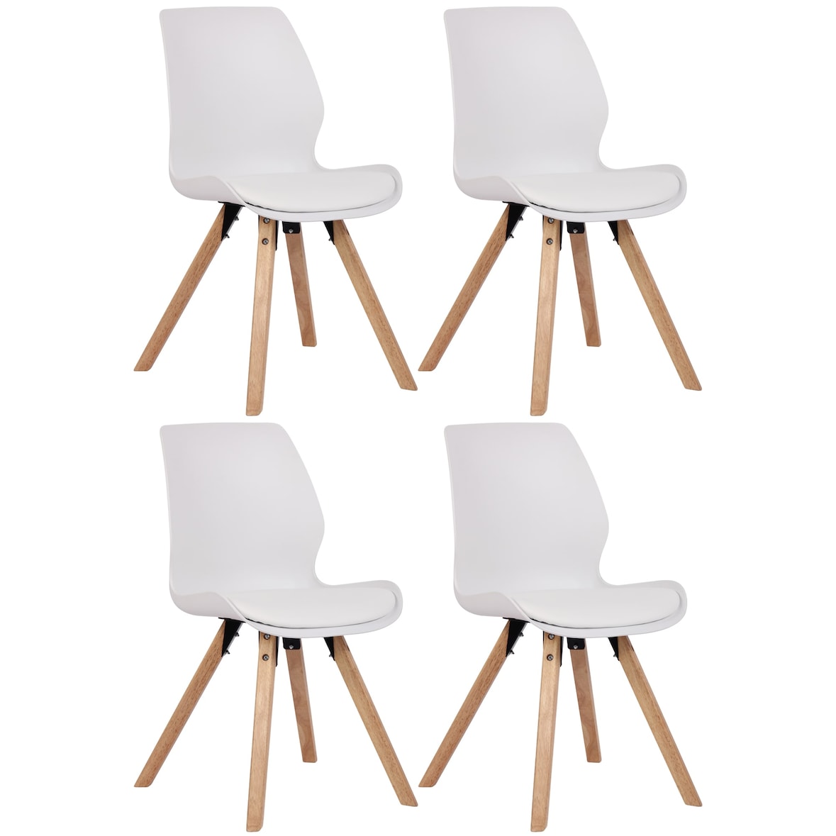 Set van 4 eetkamerstoelen Luna wit/Kunststof